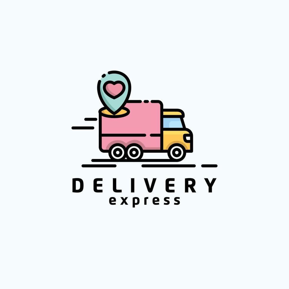 Delivery Express Logo Cartoon vector