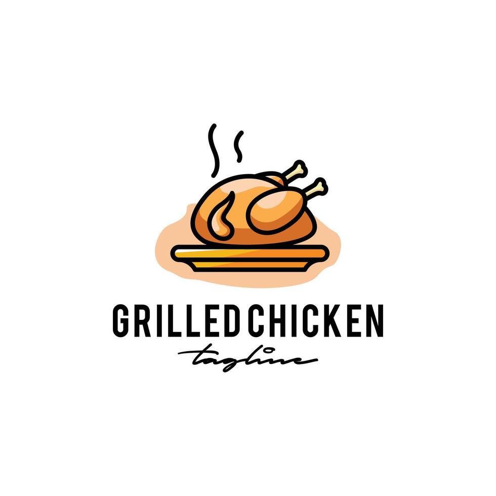 Grilled Chicken Logo Design vector