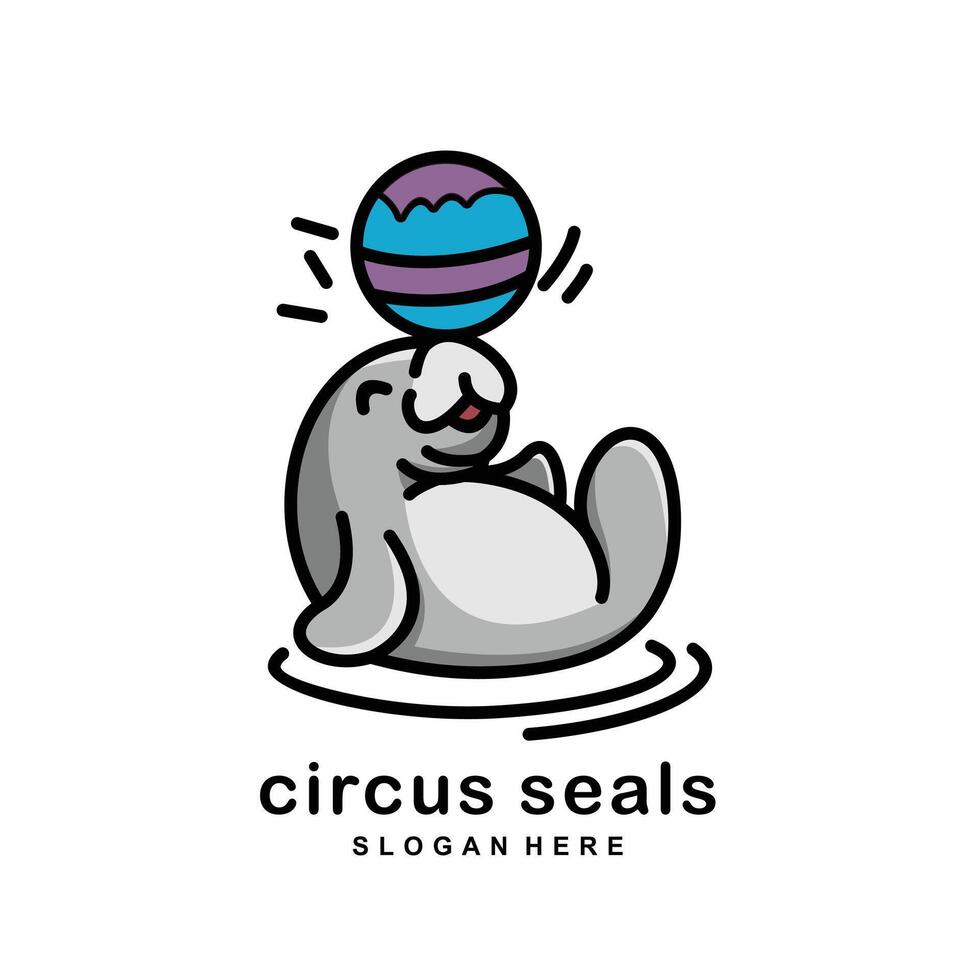 Circus Seals Logo Design vector