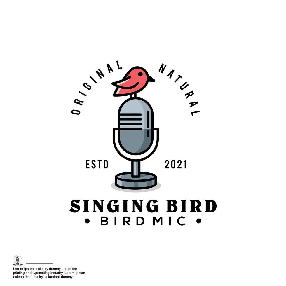 Singing Bird Logo Design vector