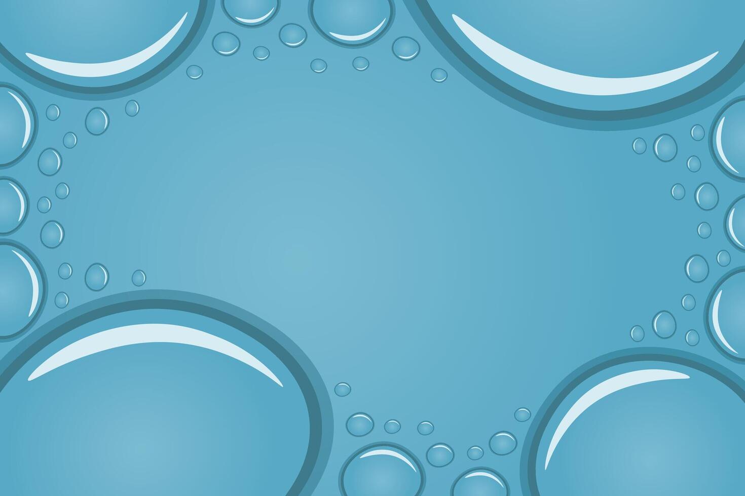 Liquid Border of Water rain drops on window. Banner shower condensation on glass. Realistic droplets frame vector