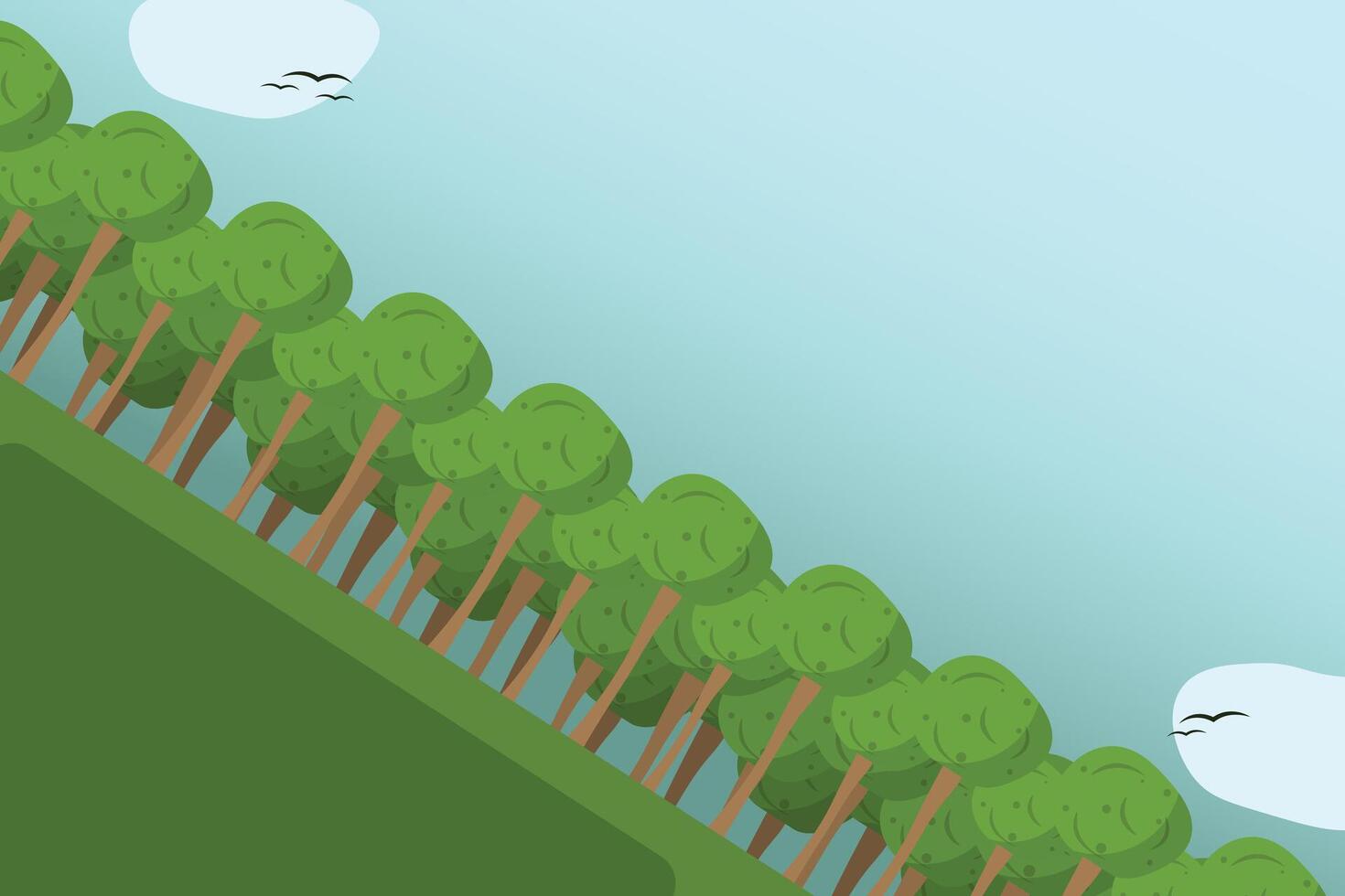 Floral border of tree branches. Forest frame tree. Wood banner trees vector
