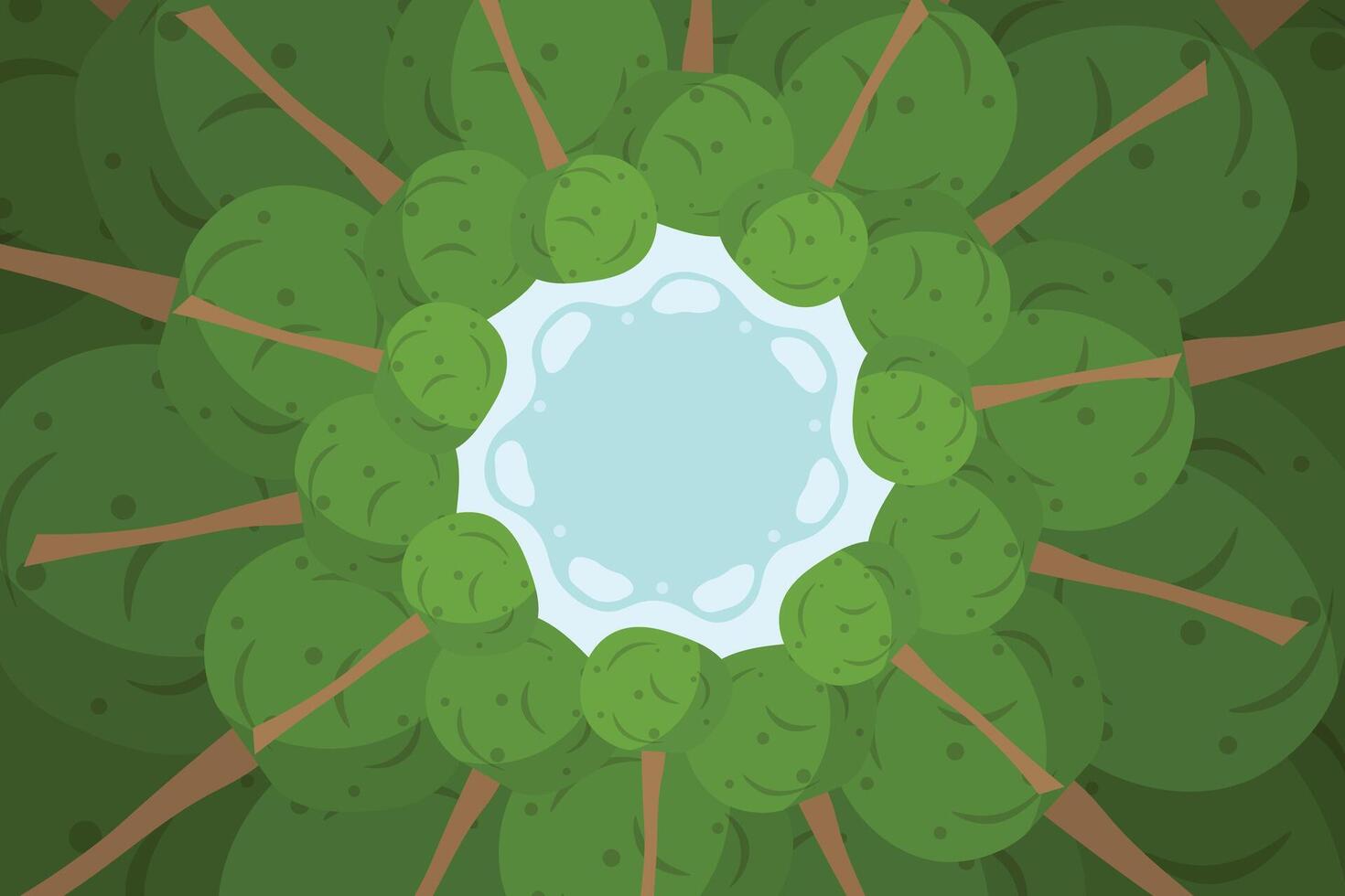 Floral border of tree branches. Forest frame tree. Wood banner trees vector