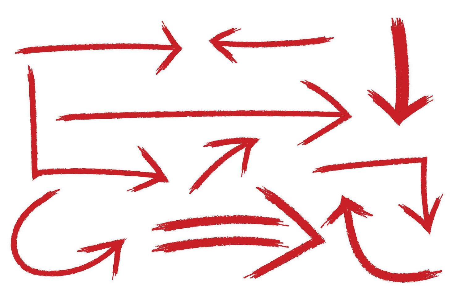 Set of hand drawn arrows, design element vector