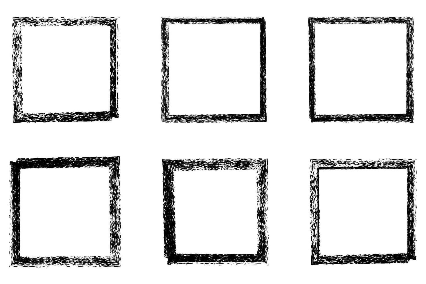 Set of hand drawn square frame on white background design element vector