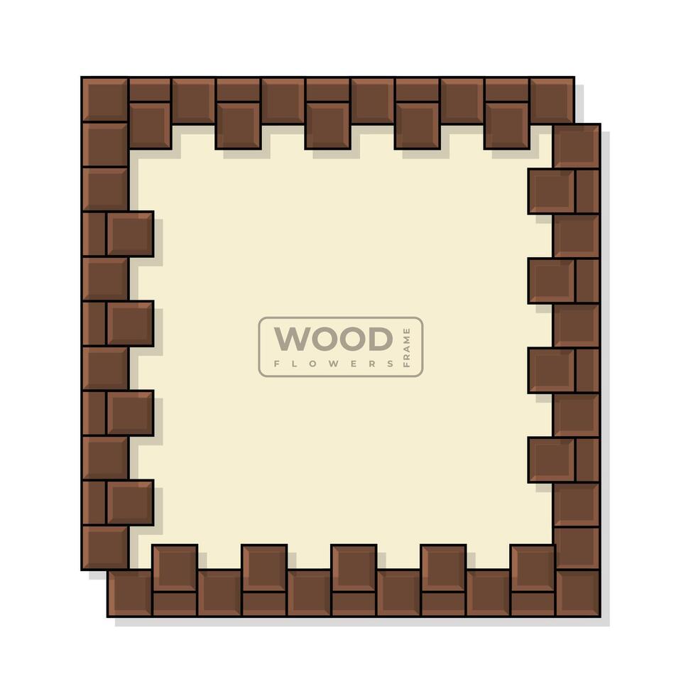 Decorative vintage wood picture frame and border isolate on white background vector