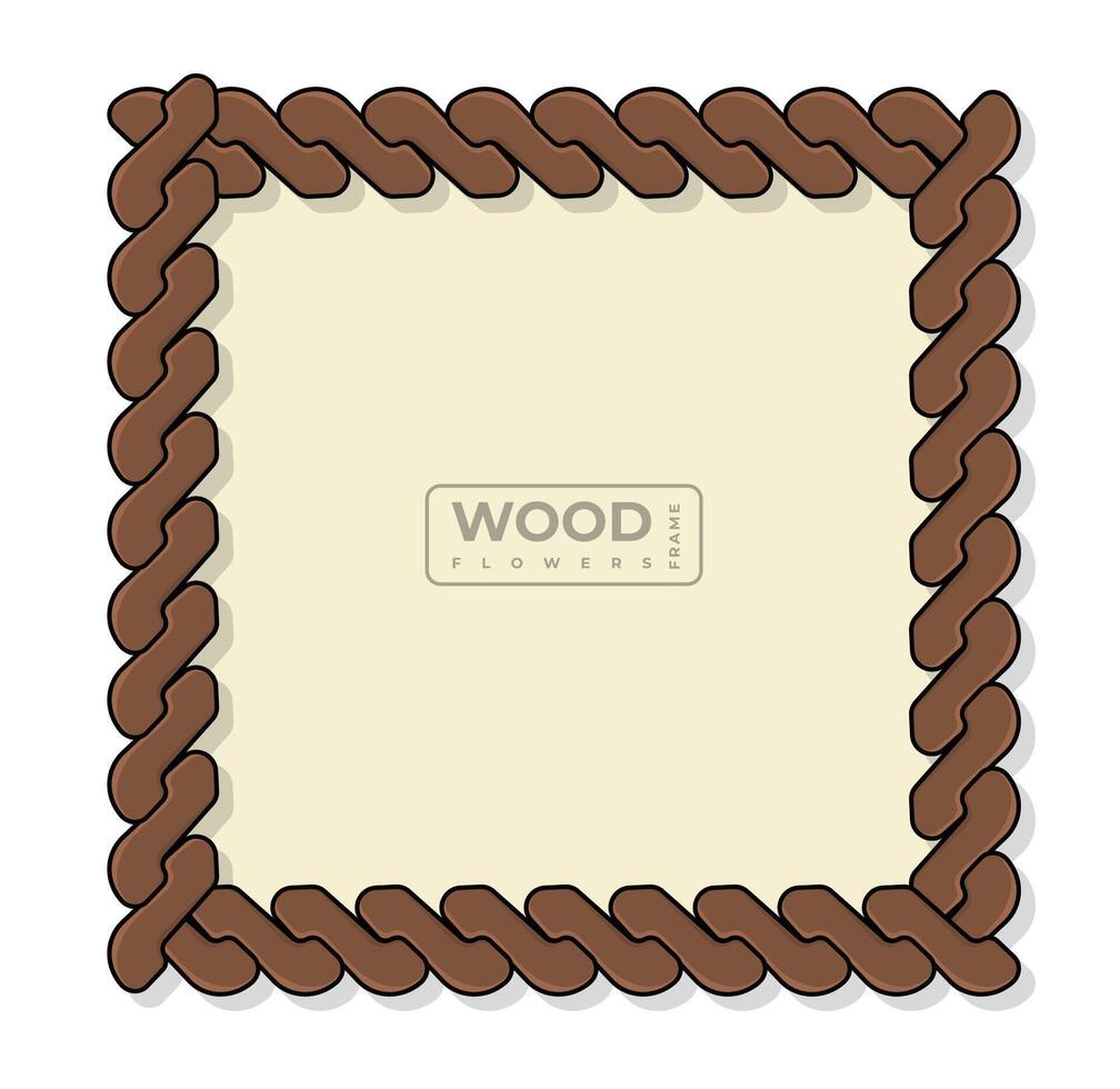 Decorative vintage wood picture frame and border isolate on white background vector