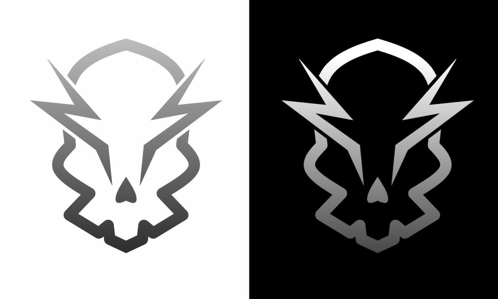 illustration graphic of template logo design skull with electricity vector
