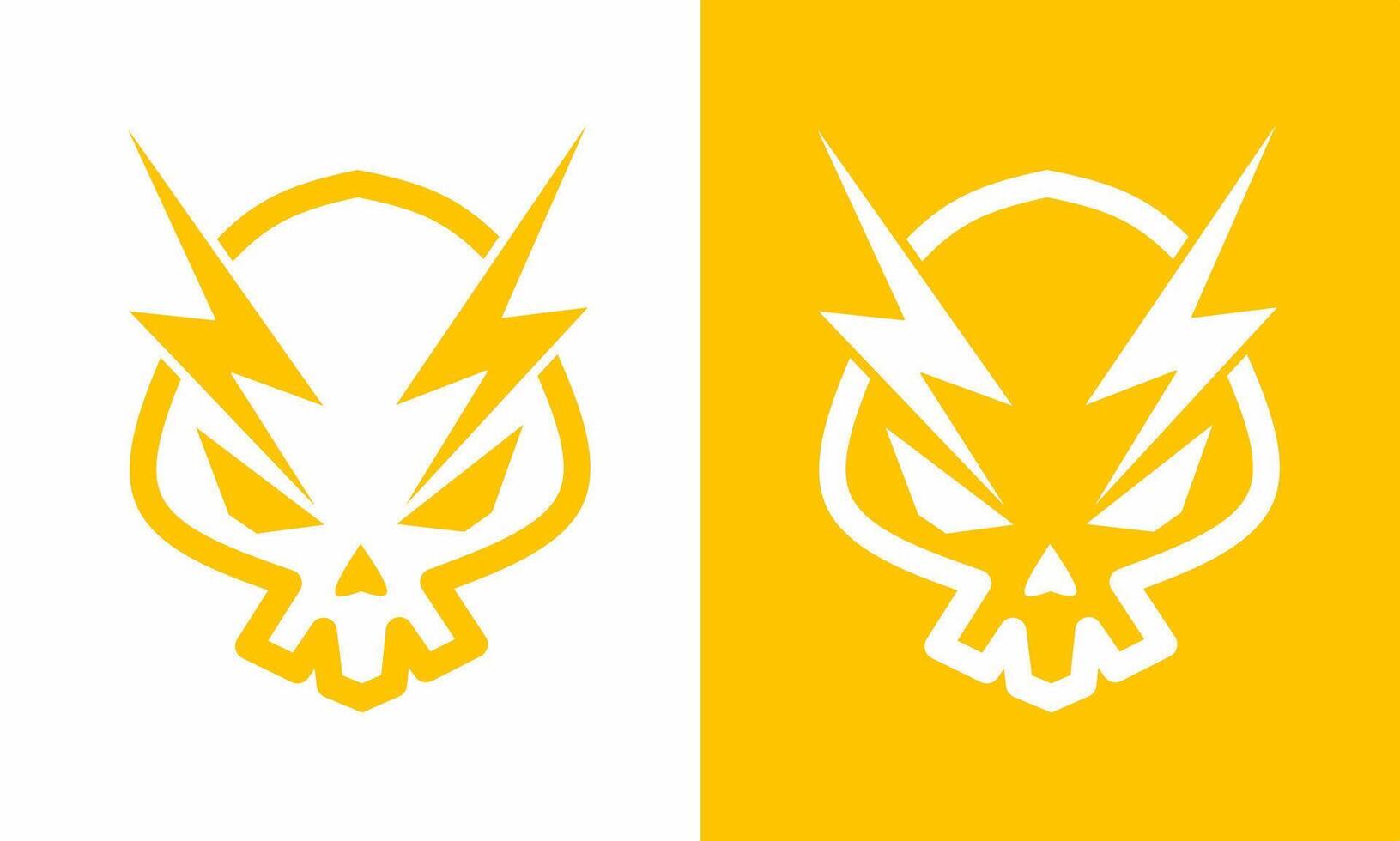 illustration graphic of template logo design skull with electricity vector