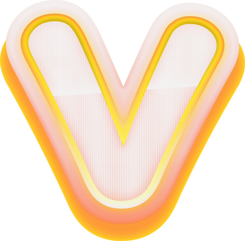 Letter V, 3D Luxury Pink Gold Alphabet png