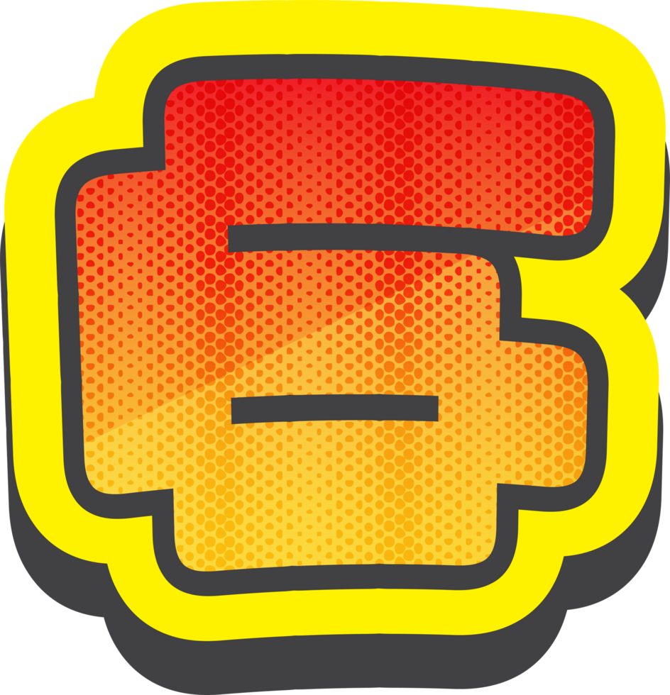 Number 6, Pixel Comic Alphabet png