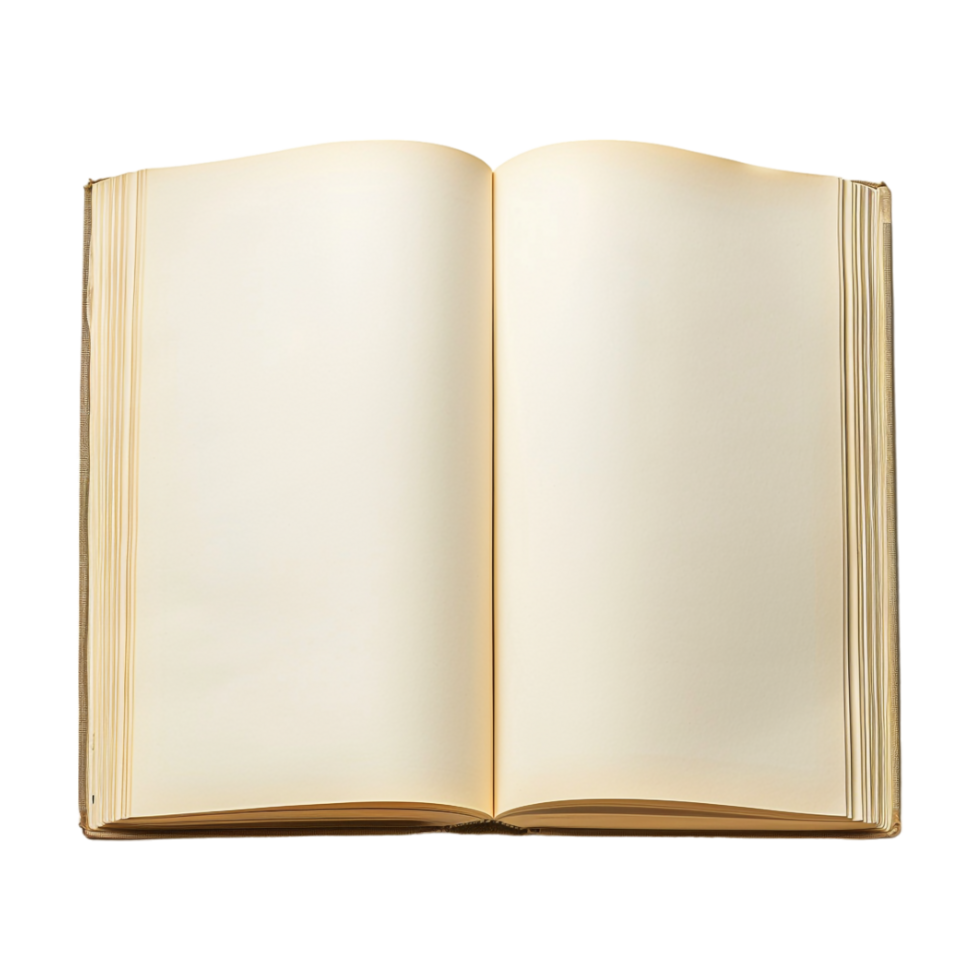 Blank Pages Book on Transparent Background png