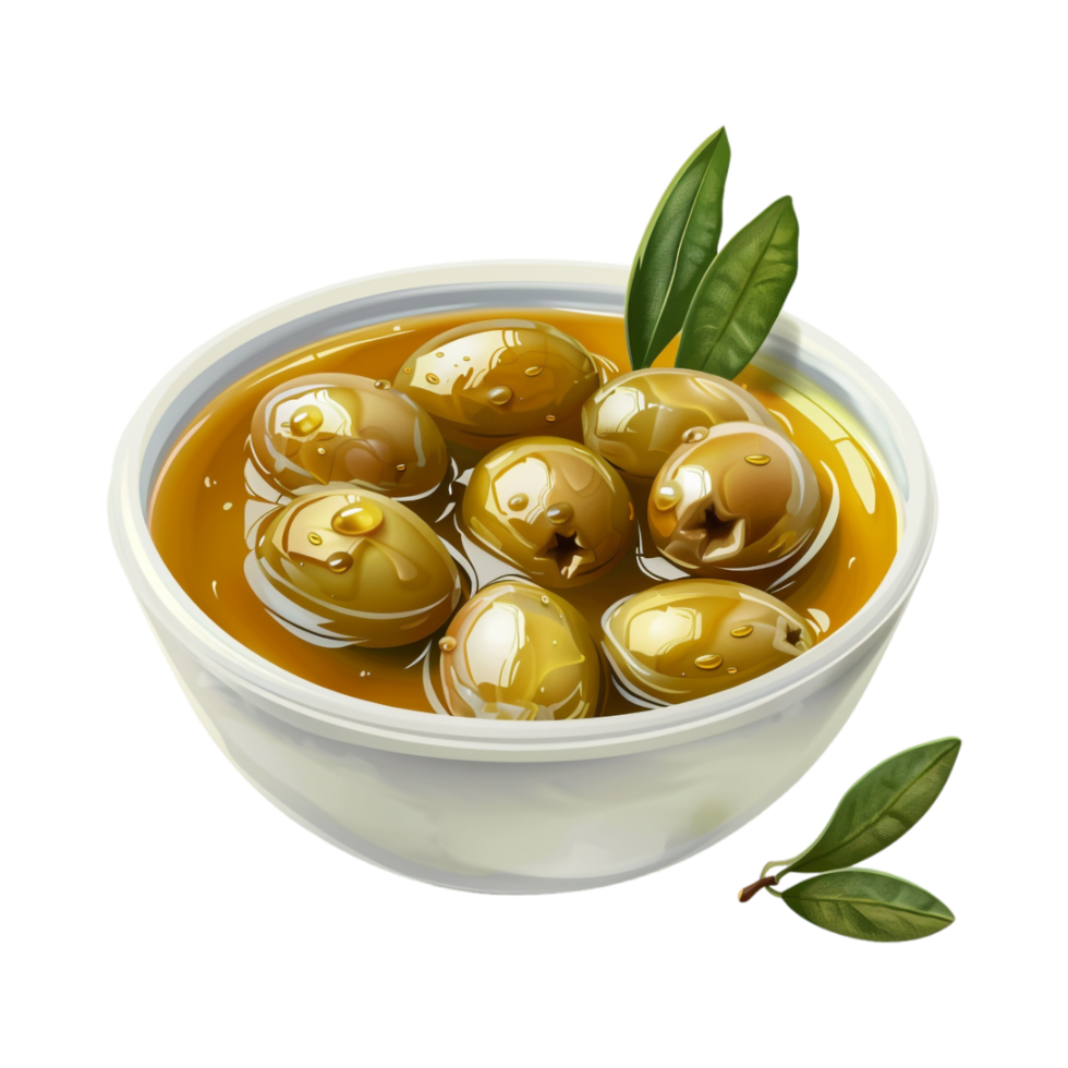 Olives in a Bowl on Transparent Background png