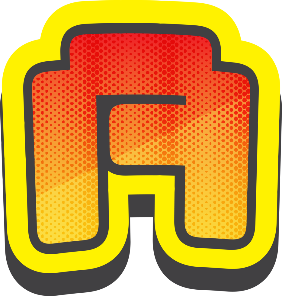 Letter A, Pixel Comic Alphabet png