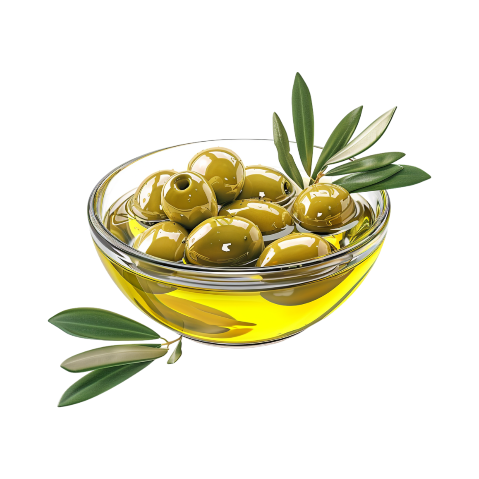 Olives in a Bowl on Transparent Background png