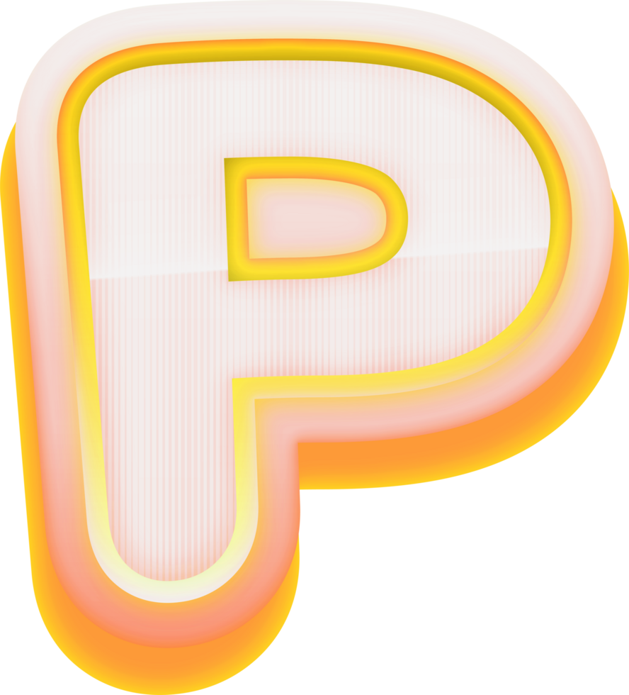 Letter P, 3D Luxury Pink Gold Alphabet png