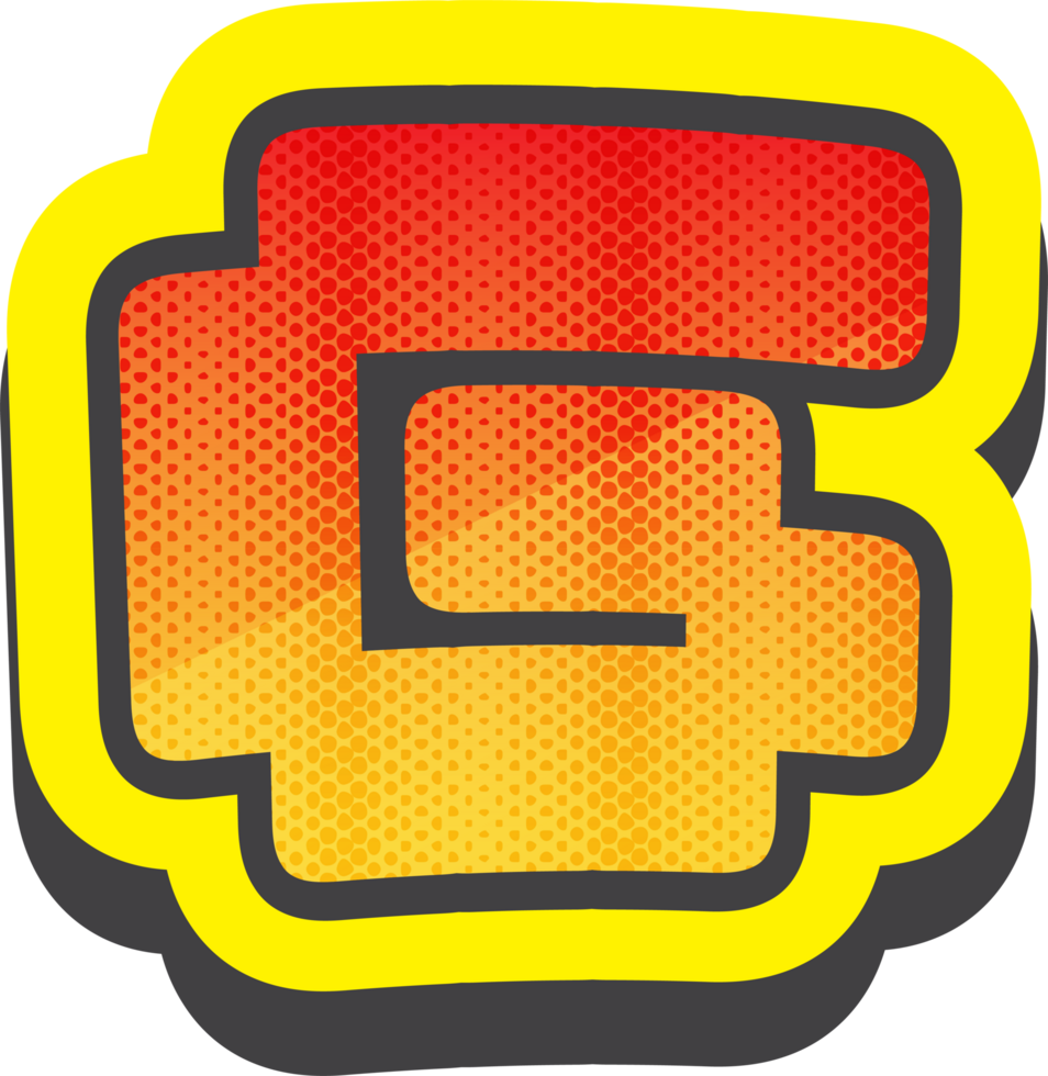 Letter G, Pixel Comic Alphabet png