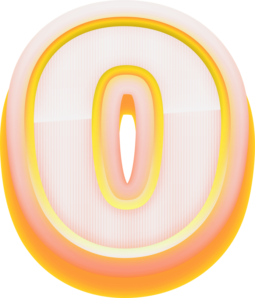 Number 0, 3D Luxury Pink Gold Alphabet png