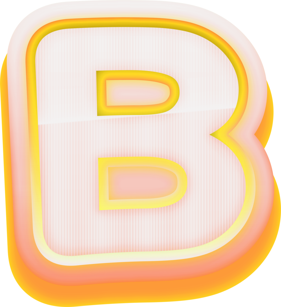 Letter B, 3D Luxury Pink Gold Alphabet png