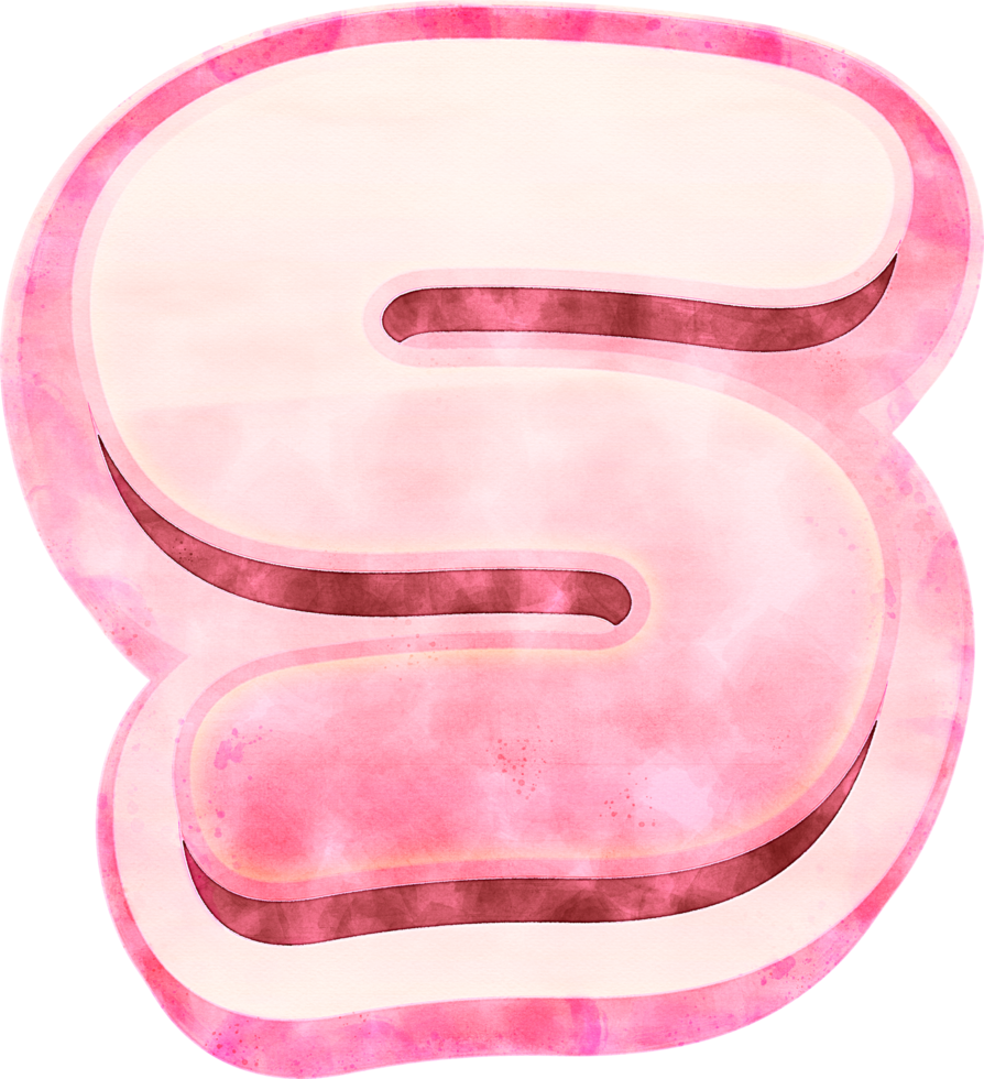 Pink Watercolor Letter S Typography png