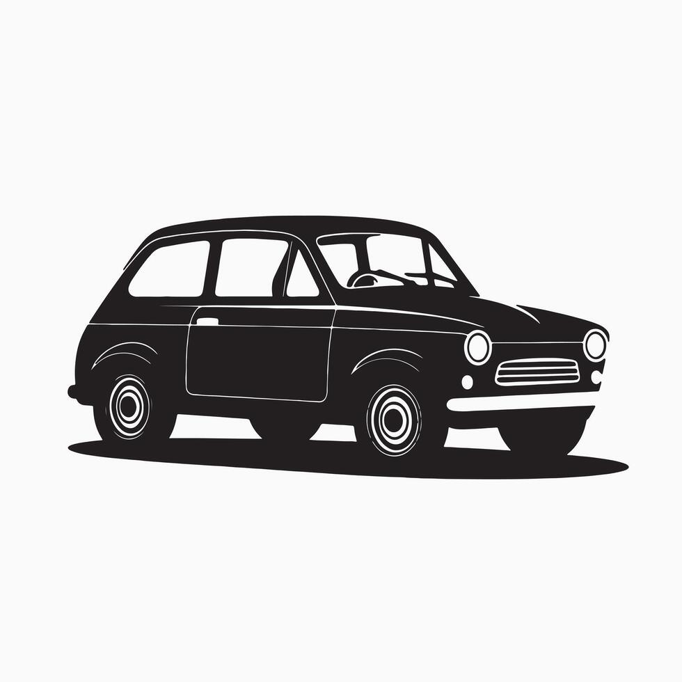Black silhouette of a car in white background vector