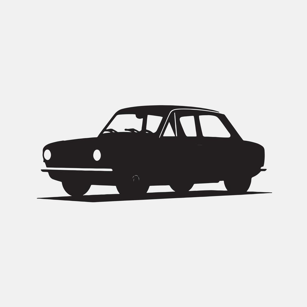 Black silhouette of a car in white background vector