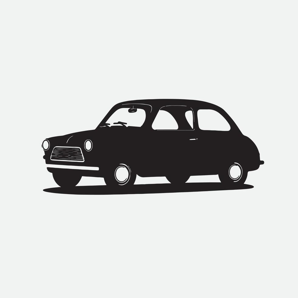 Black silhouette of a car in white background vector