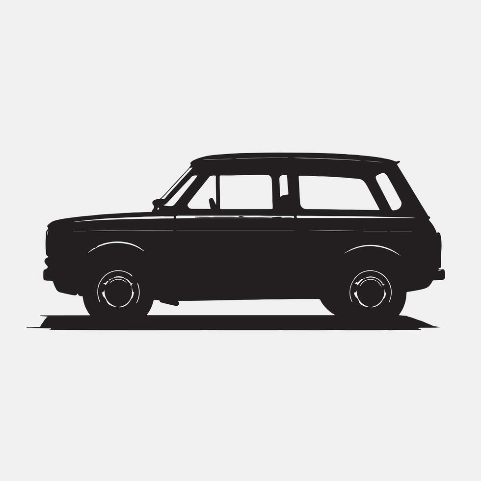 Black silhouette of a car in white background vector