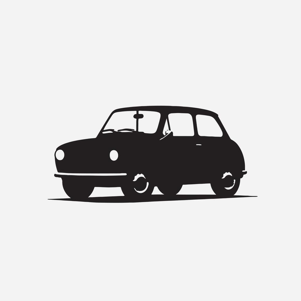 Black silhouette of a car in white background vector