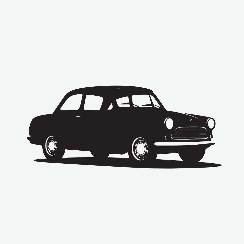 Black silhouette of a car in white background vector