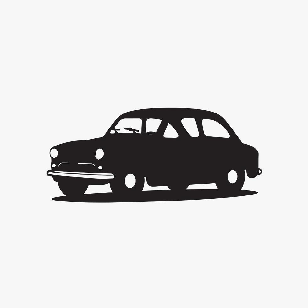 Black silhouette of a car in white background vector