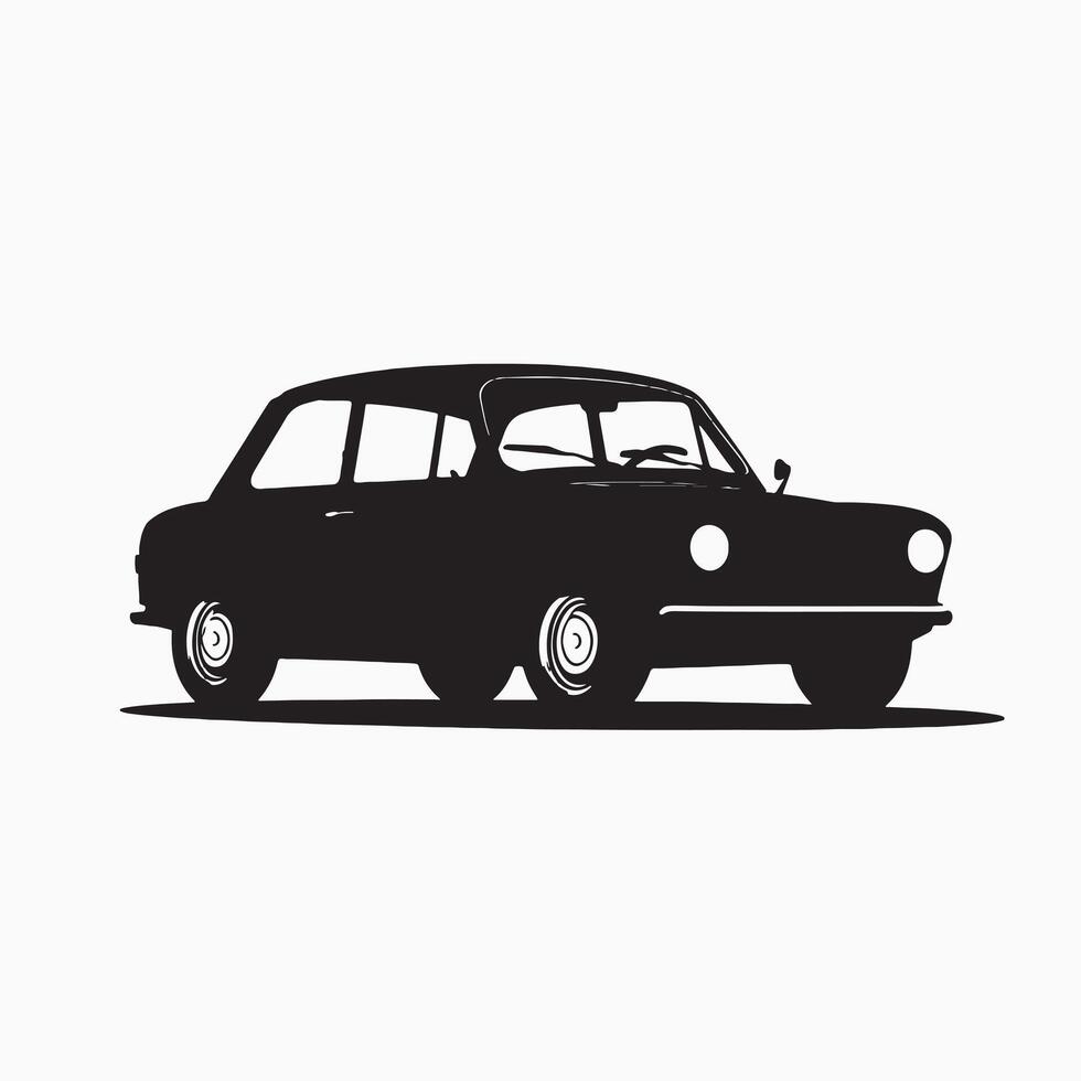 Black silhouette of a car in white background vector