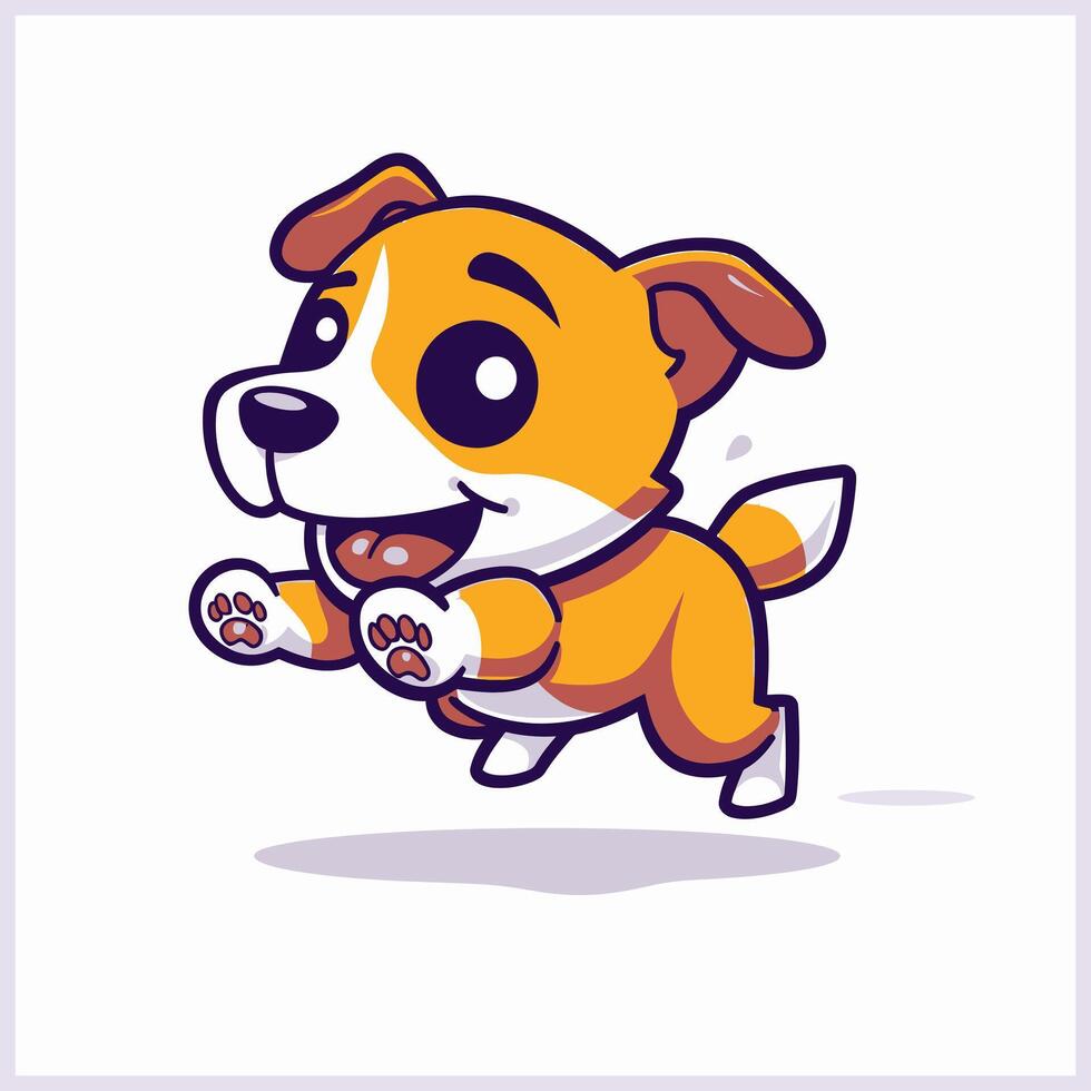 cute dog illustration in white background vector