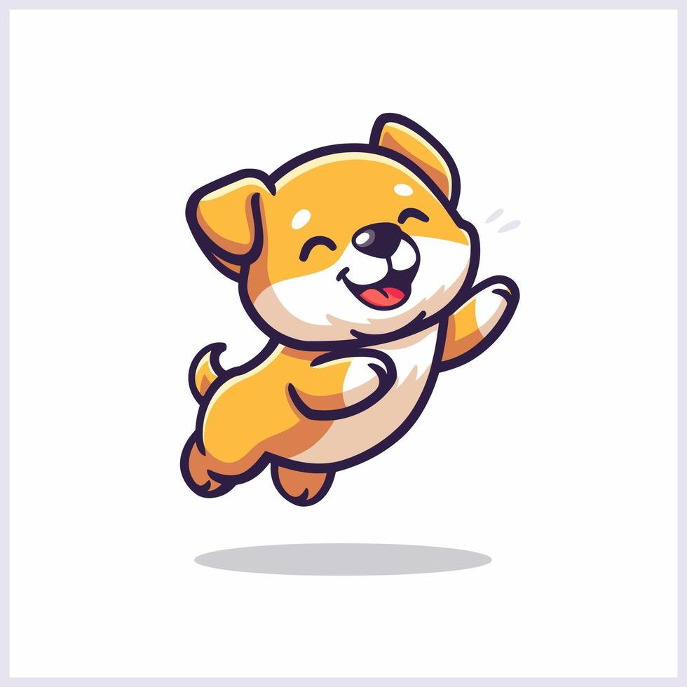 cute dog illustration in white background vector