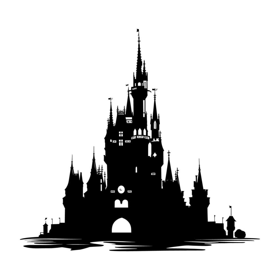 Fantasy Kingdom Castle Silhouette vector