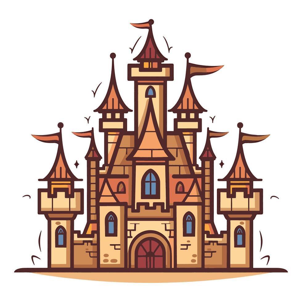 Abstract Castle Icon vector