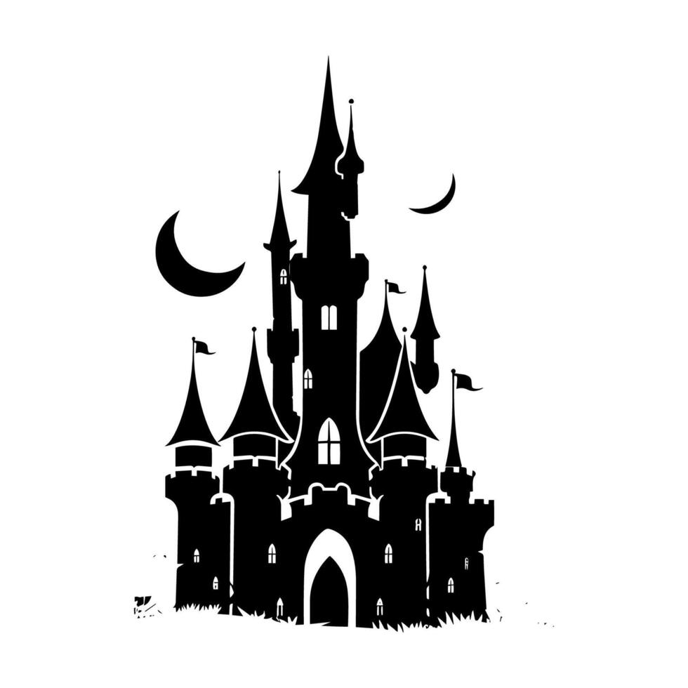 Vintage Castle Silhouette Logo vector