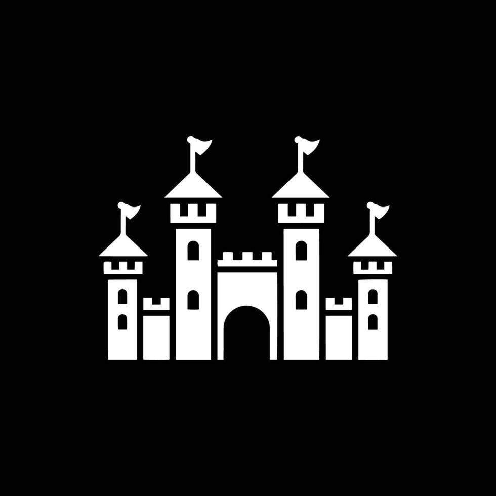 simple white logo of a castle vector