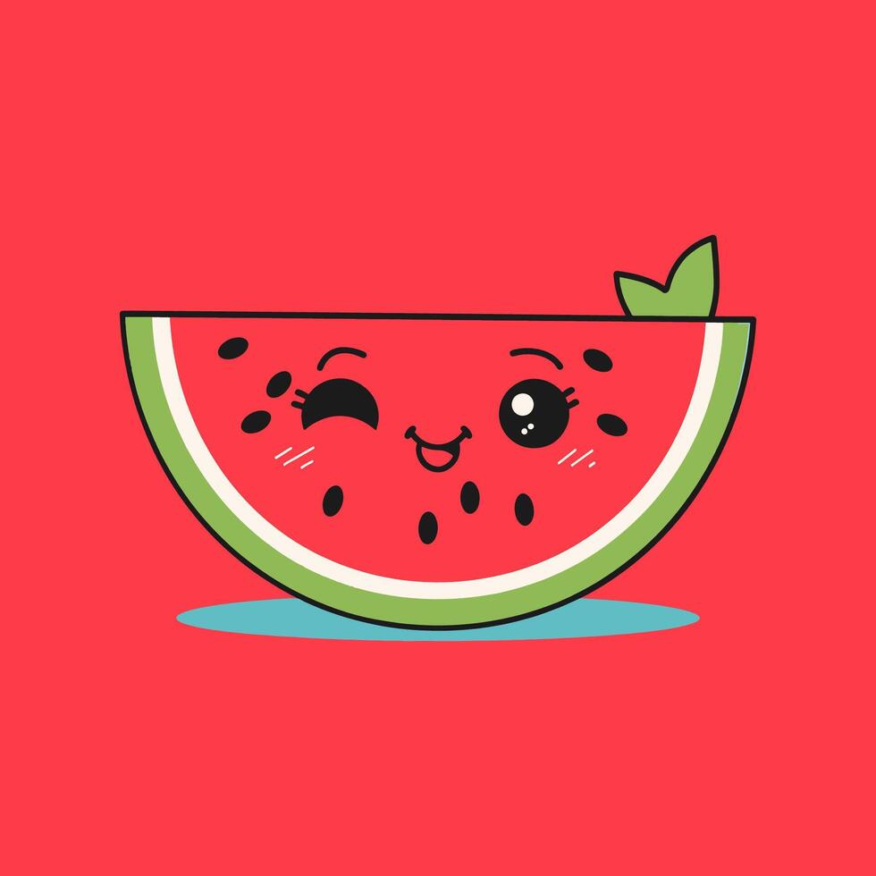 watermelon with a big grin vector