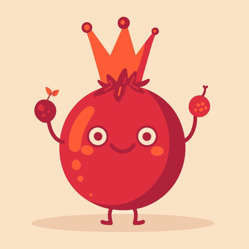 A pomegranate with a crown vector