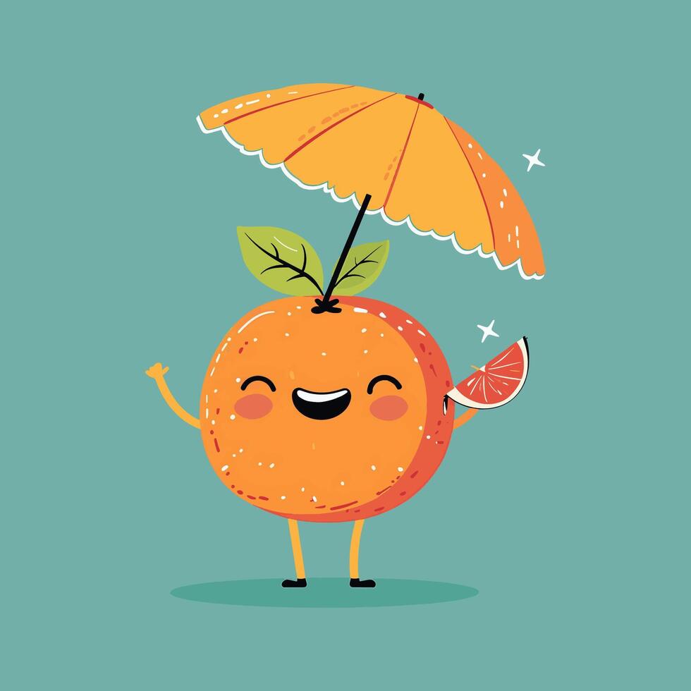 A grapefruit with a wide smile vector