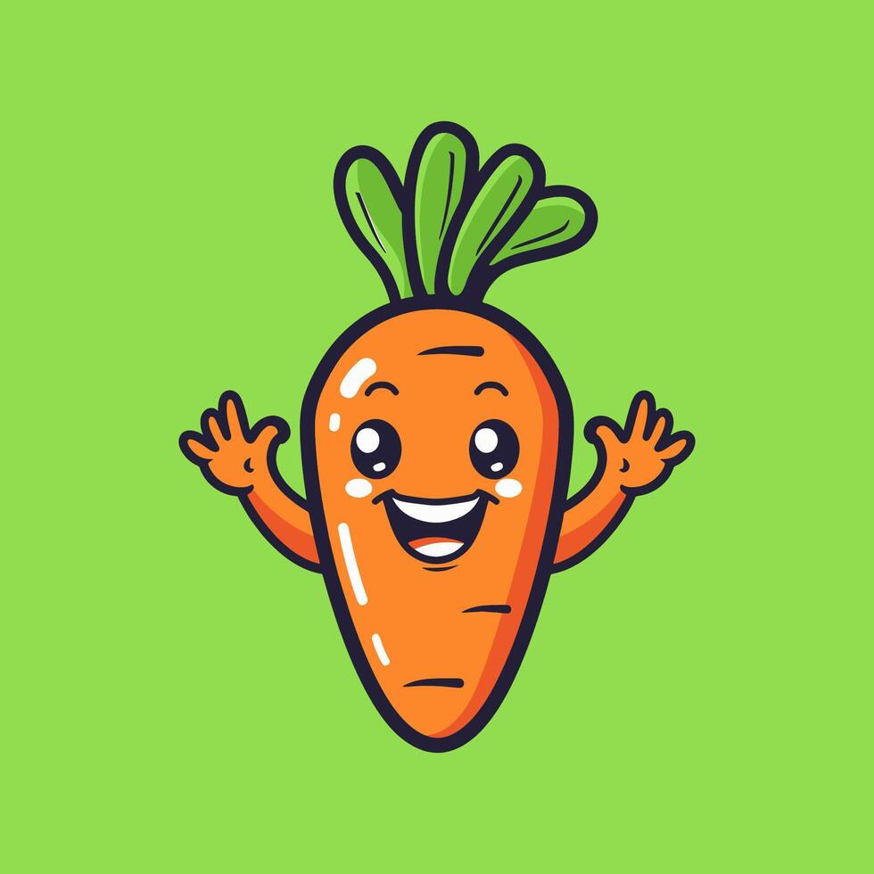 A cute carrot mascot logo design vector