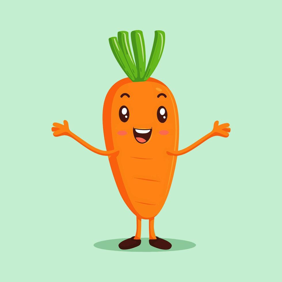 Cute cartoon carrot mascot vector