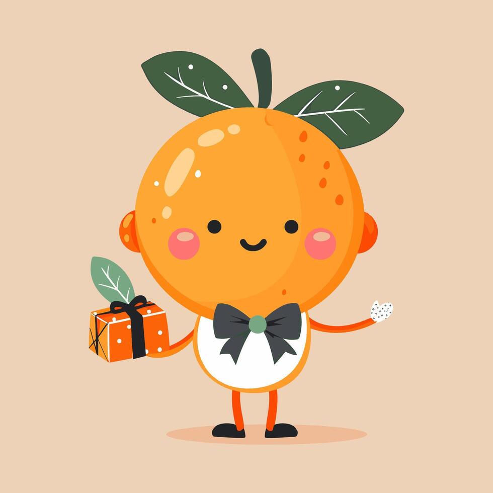 A clementine with rosy cheeks vector