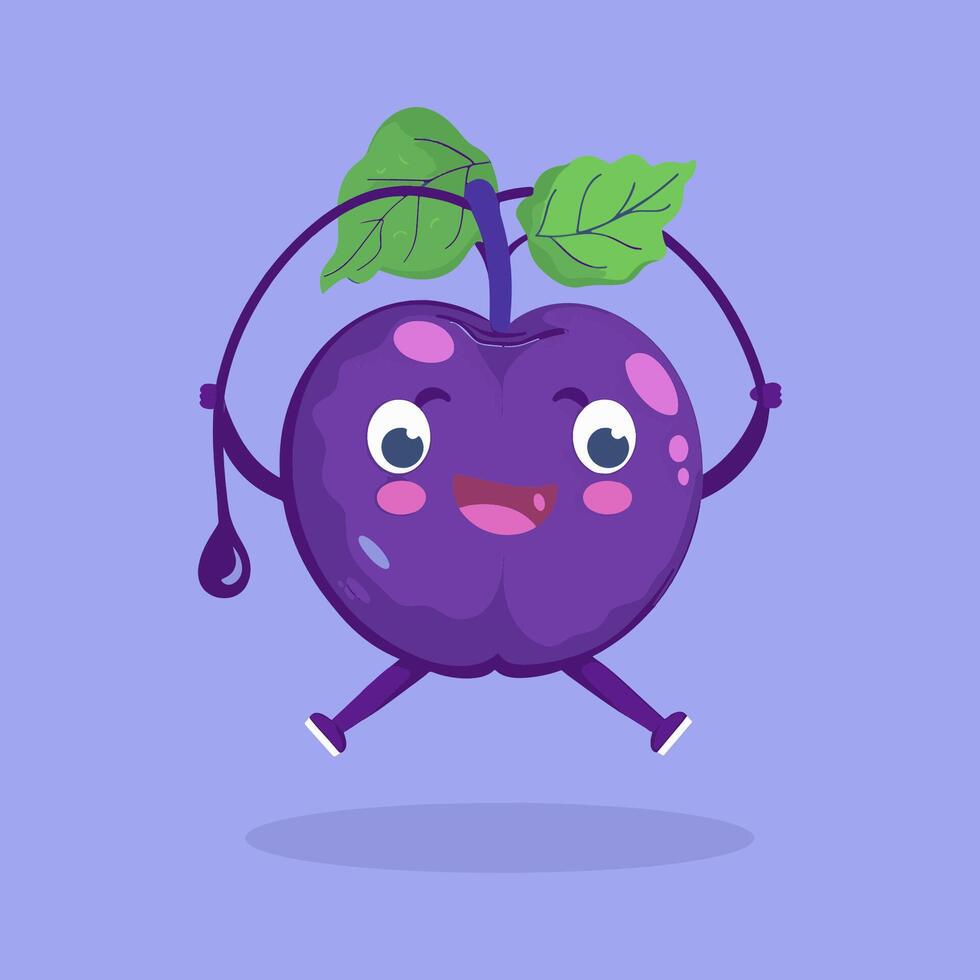 A plum jumping rope vector