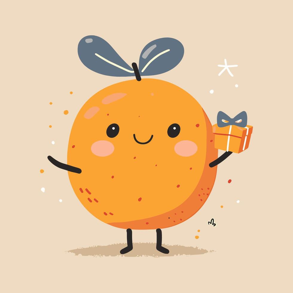 A clementine with rosy cheeks vector