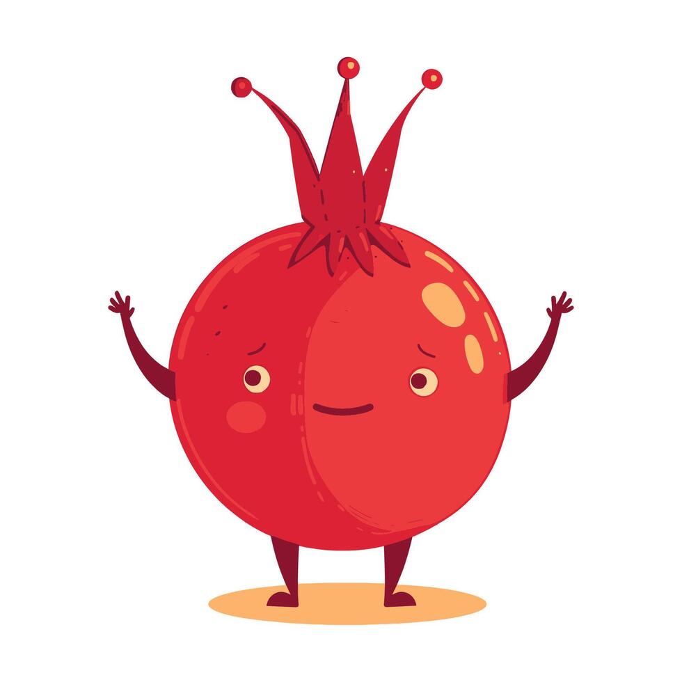 A pomegranate with a crown vector