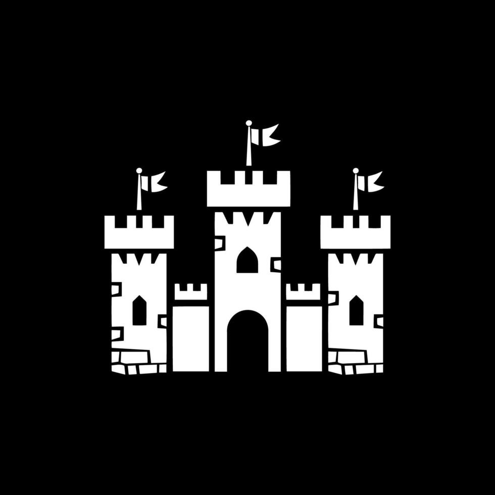 simple white logo of a castle vector