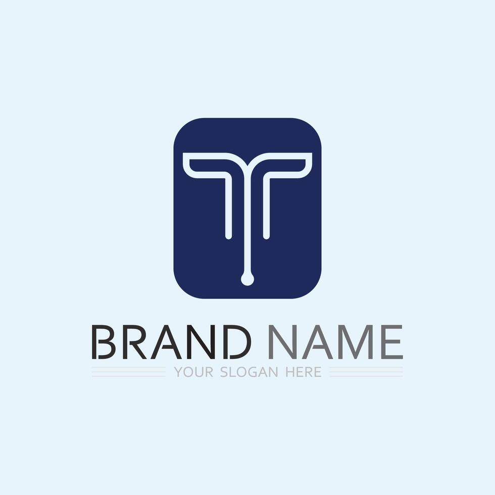letter T logo image and font T design graphic vector