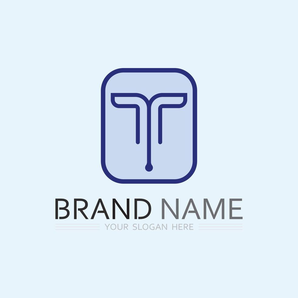 letter T logo image and font T design graphic vector